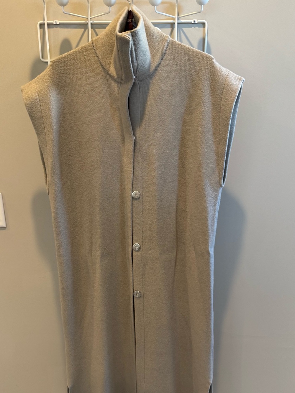 Zara Sleeveless High-Collar Button Front Coat Vest